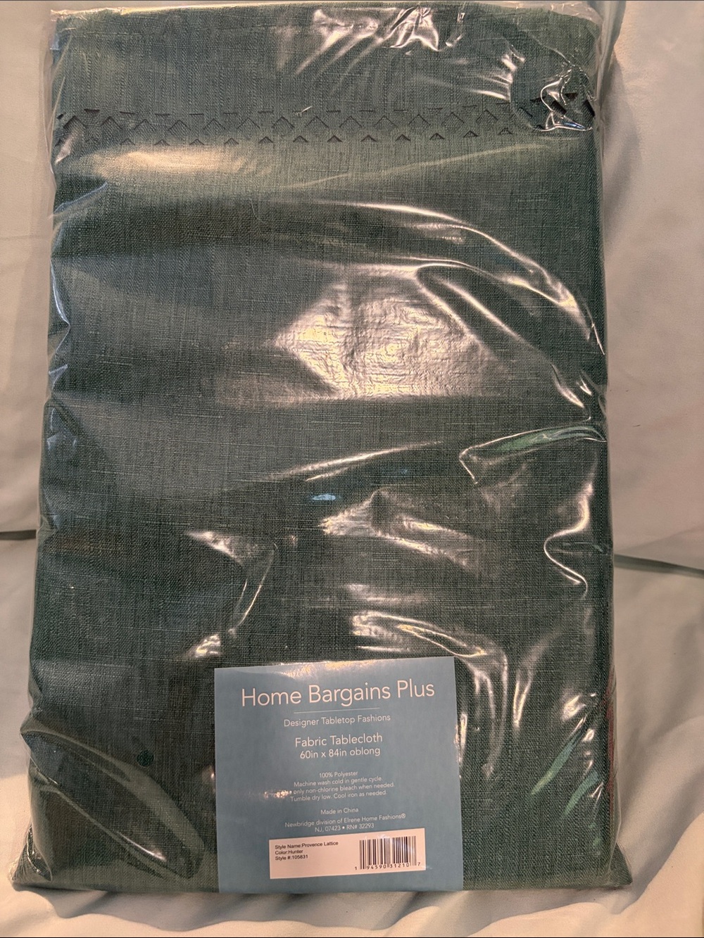 Teal Fabric Tablecloth - 60 x 84" Oblong